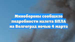 Минобороны сообщило подробности налета БПЛА на Волгоград ночью 4 марта