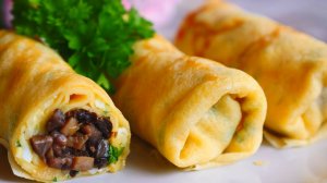 Блины с грибами и сыром - рецепт на Eda.video