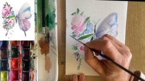 Рисуем открытку к 8 марта. Урок рисования «Необычная бабочка», акварель