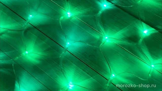 Гирлянда Сетка 1.5*1 м, 144 зеленых LED ламп, прозрачный ПВХ, уличная, соединяемая, NTLD144-G-E