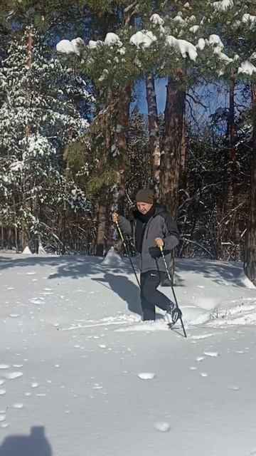 Покатушки на лыжах. Пробираемся по сугробам