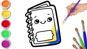 Мультик для детей-Рисование БЛОКНОТА для детей/Как  просто нарисовать БЛОКНОТ