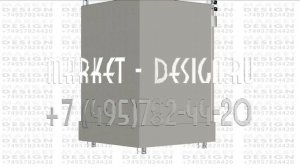 Квадратный застекленный прилавок с распашной дверкой