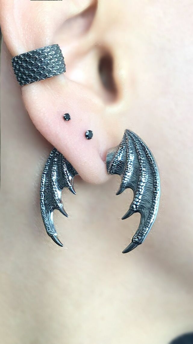 Cерьги‑джекеты "Ночная фурия" от StarfallShop