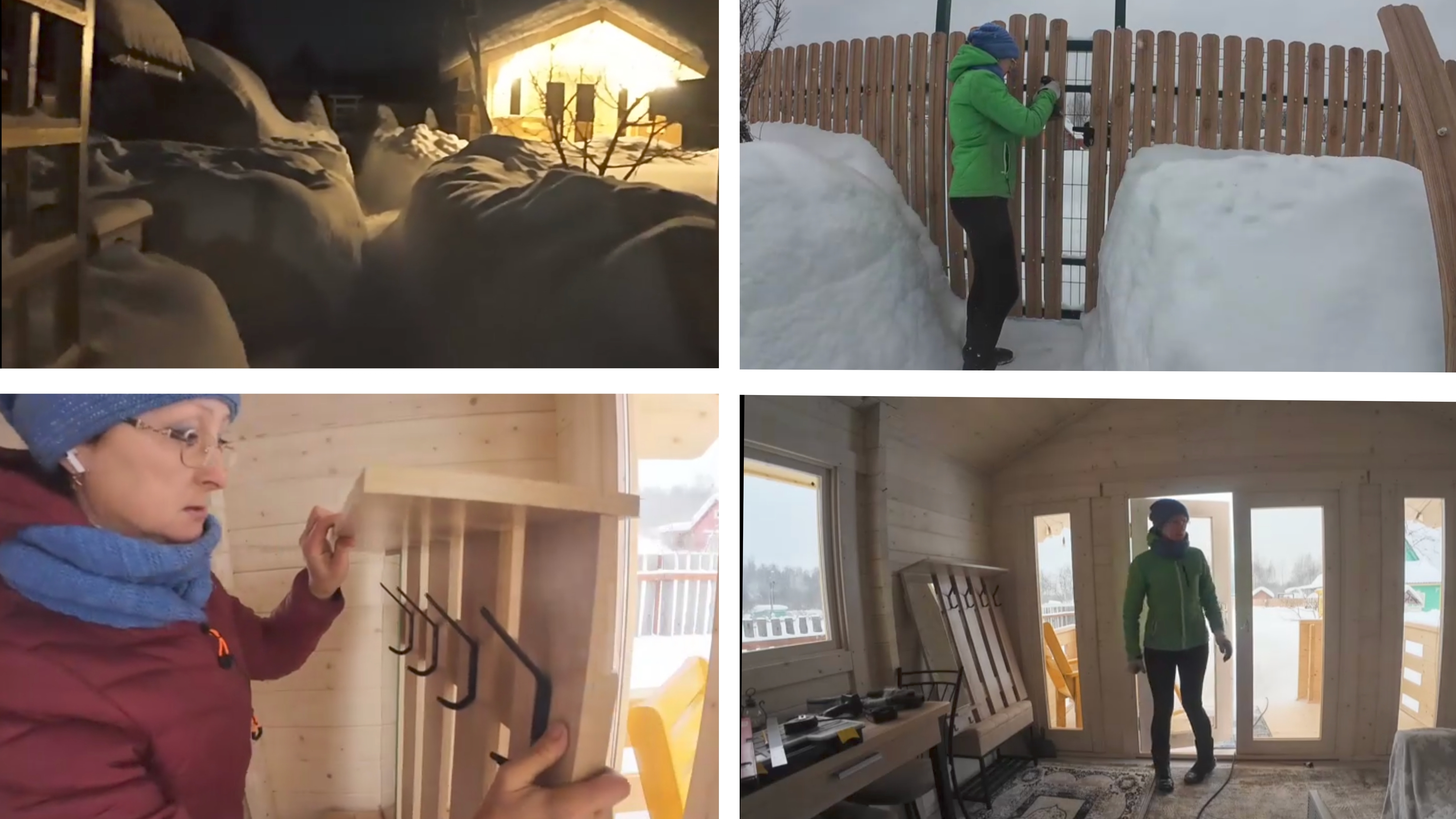 6 соток 25 февраля 2026 года. Повесила вешалку. Разморозила замок. Зимний вечер и лепешки.