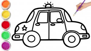 Как нарисовать МАШИНУ ПОЛИЦИИ поэтапно для детей/Уроки рисования