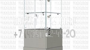 Квадратный прилавок со стеклянной полкой и распашной дверкой