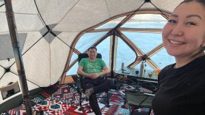 Наш первый зимний кемпинг под Крестяхом на реке Вилюй (Якутия)