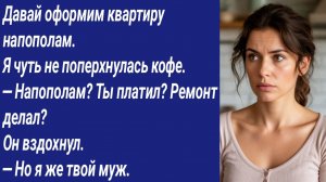 История для Вас?/Давай оформим квартиру напополам. Я чуть не поперхнулась кофе. — Напополам?...