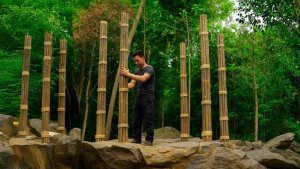 Как построить дом из бамбука в горной местности, бушкрафт, выживание.