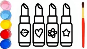 Рисунок раскраска. Как нарисовать помаду