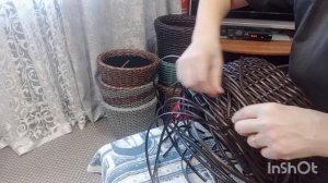 Плету из ротанга. Два красивых кашпо в новом цвете и с новыми узорами.