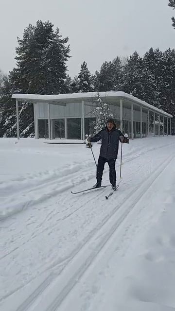 Покатушки на лыжах, зима в Москве