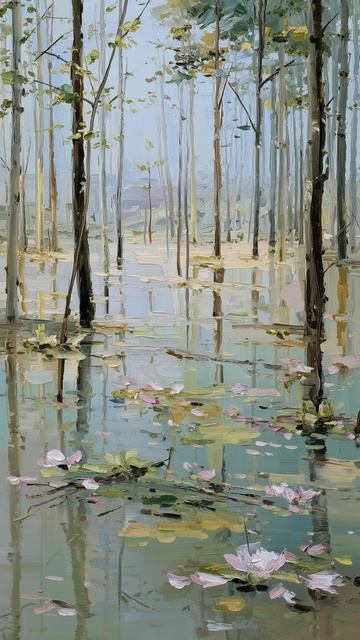 Затопленный лесной участок (картина #1089) / Арт-студия Нормова