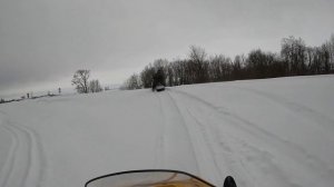 Покатушки на снегоходе STELS ставр Волга берег первый день весны