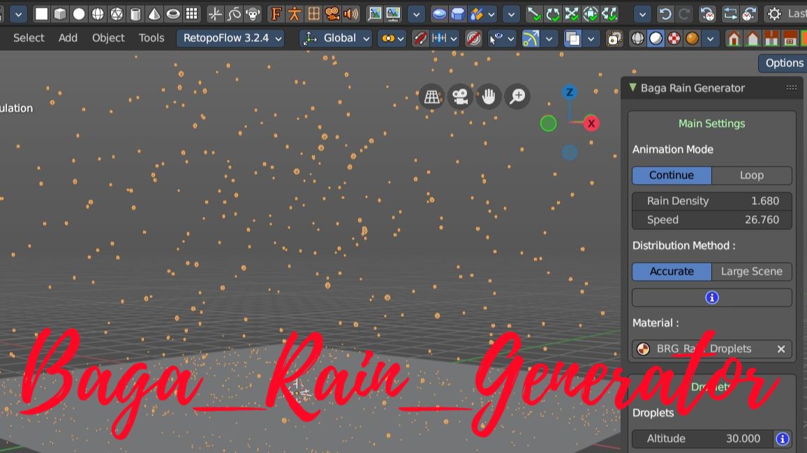 Bforartists Baga_Rain_Generator аддон дождь