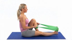 Разгибание голеностопа сидя с лентой-эспандером / Band-resisted ankle flexion