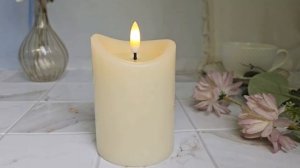 Светодиодная восковая свеча ХЮГГЕ ТАЙМ, слоновая кость, 'натуральный фитилёк', 10 см, AX5432240