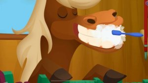Лошадка 🐎 чистить зубы 🦷 Видео для детей