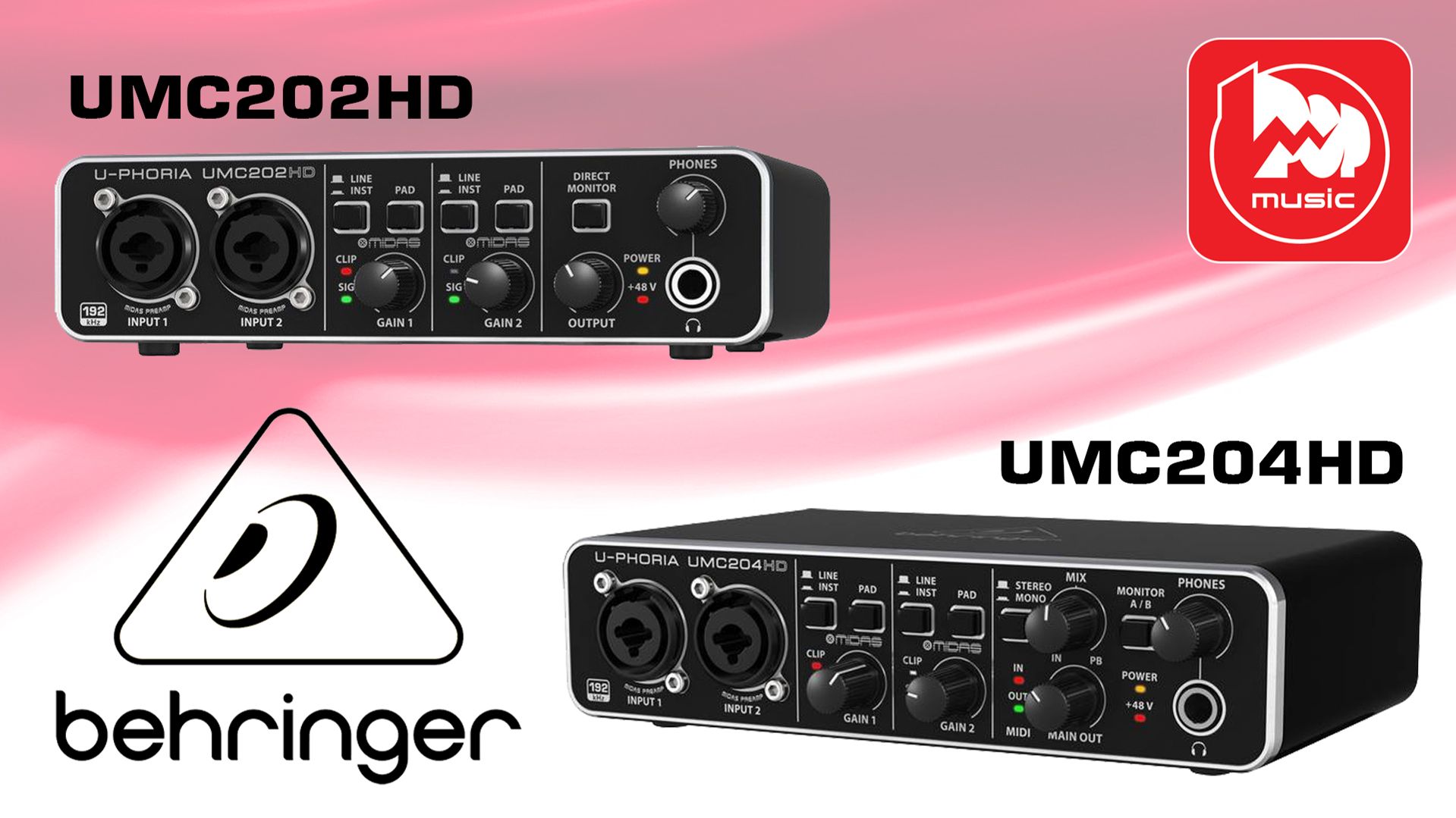 BEHRINGER UMC202HD+UMC204HD - доступные звуковые карты