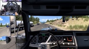 Kenworth W900 с прямотоком ревёт по трассам 🔥 Дальнобой в ATS на Thrustmaster T300RS 🚛