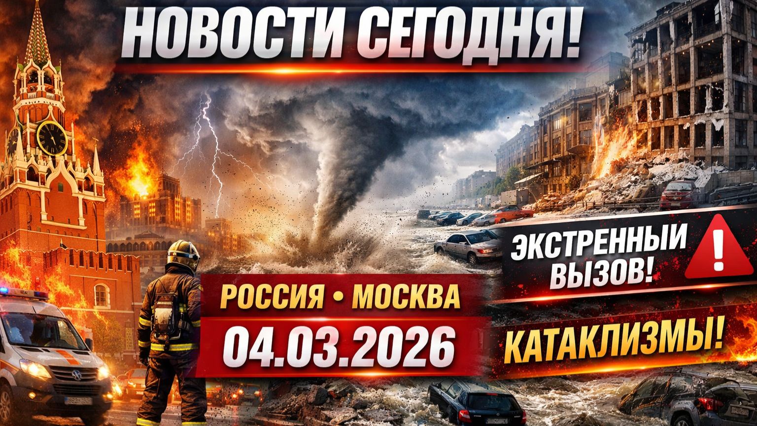 Новости Сегодня 04.03.2026 - Россия, Москва, Экстренный вызов новый выпуск, Катаклизмы, События