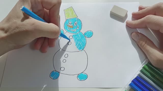 Рисуем снеговика