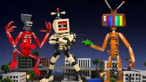 ЛЕГО Голова сирены LEGO, голова морской звезды и голова Санта-Клауса вторглись в Мой дом