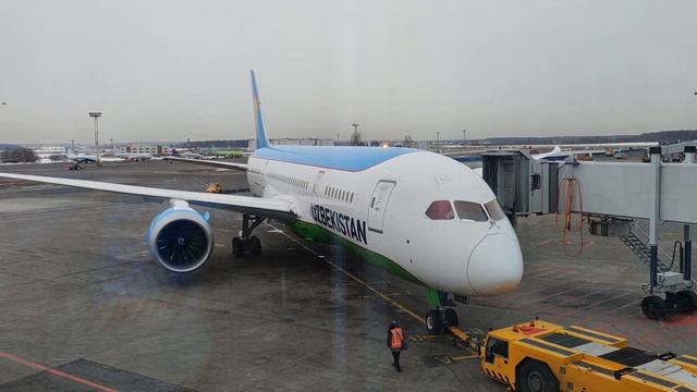 Руление Boeing Dreemliner в аэропорту Домодедово