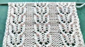 Простой и лёгкий ажурный узор спицами для вязания носков, пуловеров ⭐ Схема