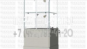 Квадратный прилавок со стеклянной полкой и выдвижным ящиком