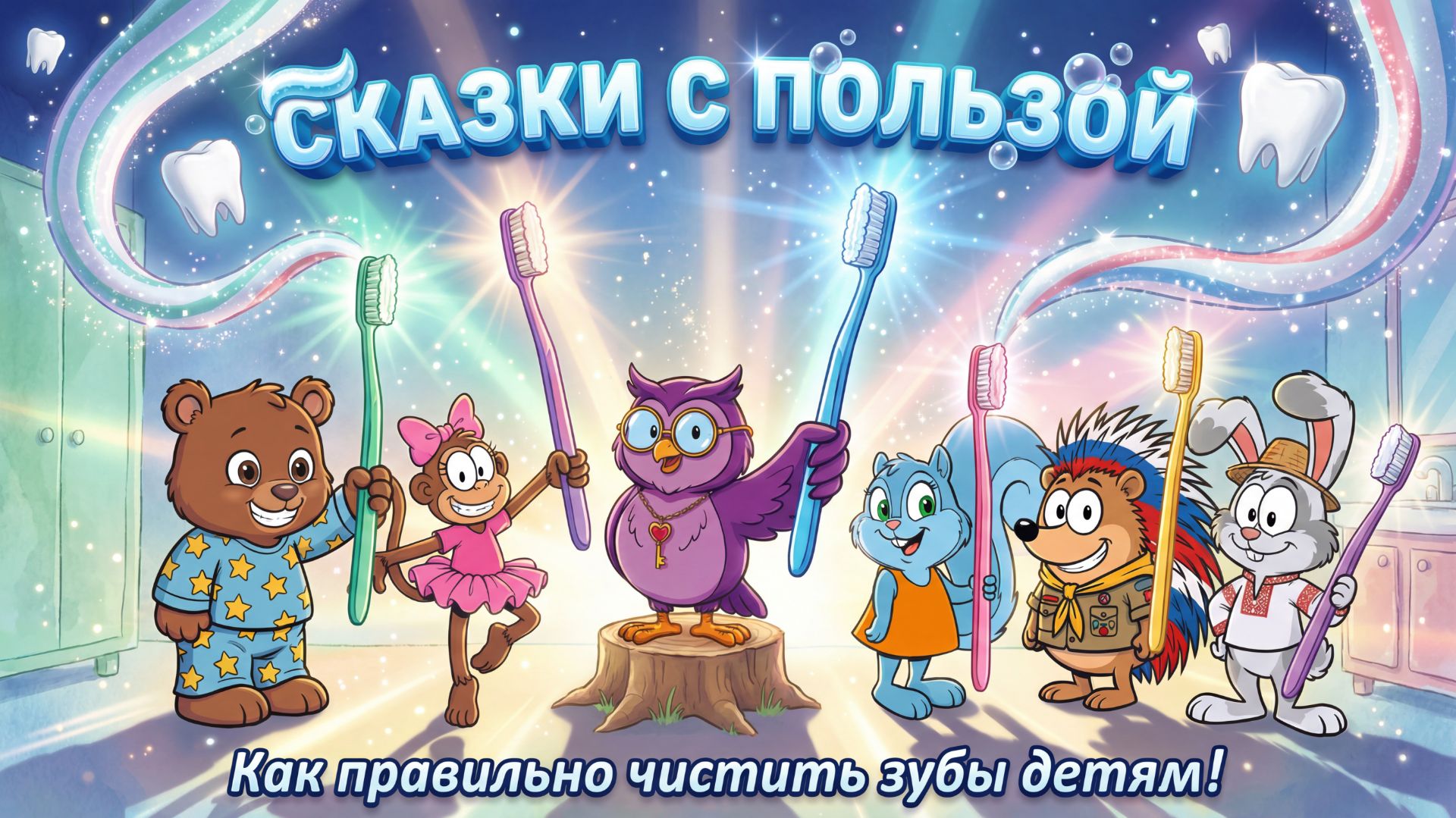 Сказки с пользой ✨ Выпуск 1 — Как правильно чистить зубы | Мультик для детей