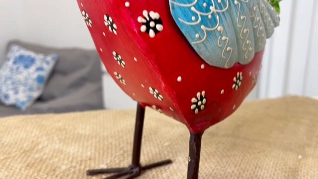 Декоративная садовая фигура КУРОЧКА ПИТТА, металл, 28 см, 2056538