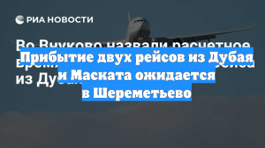 Прибытие двух рейсов из Дубая и Маската ожидается в Шереметьево