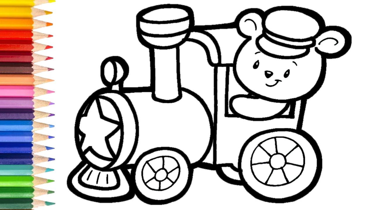 Мультик для детей-Рисование ПОЕЗДА🚝 /Как нарисовать ПОЕЗД для детей