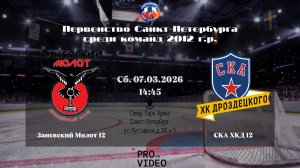 ХК "Заневский Молот" 12 - ХК "СКА ХКД" 12 | 07.03.2026