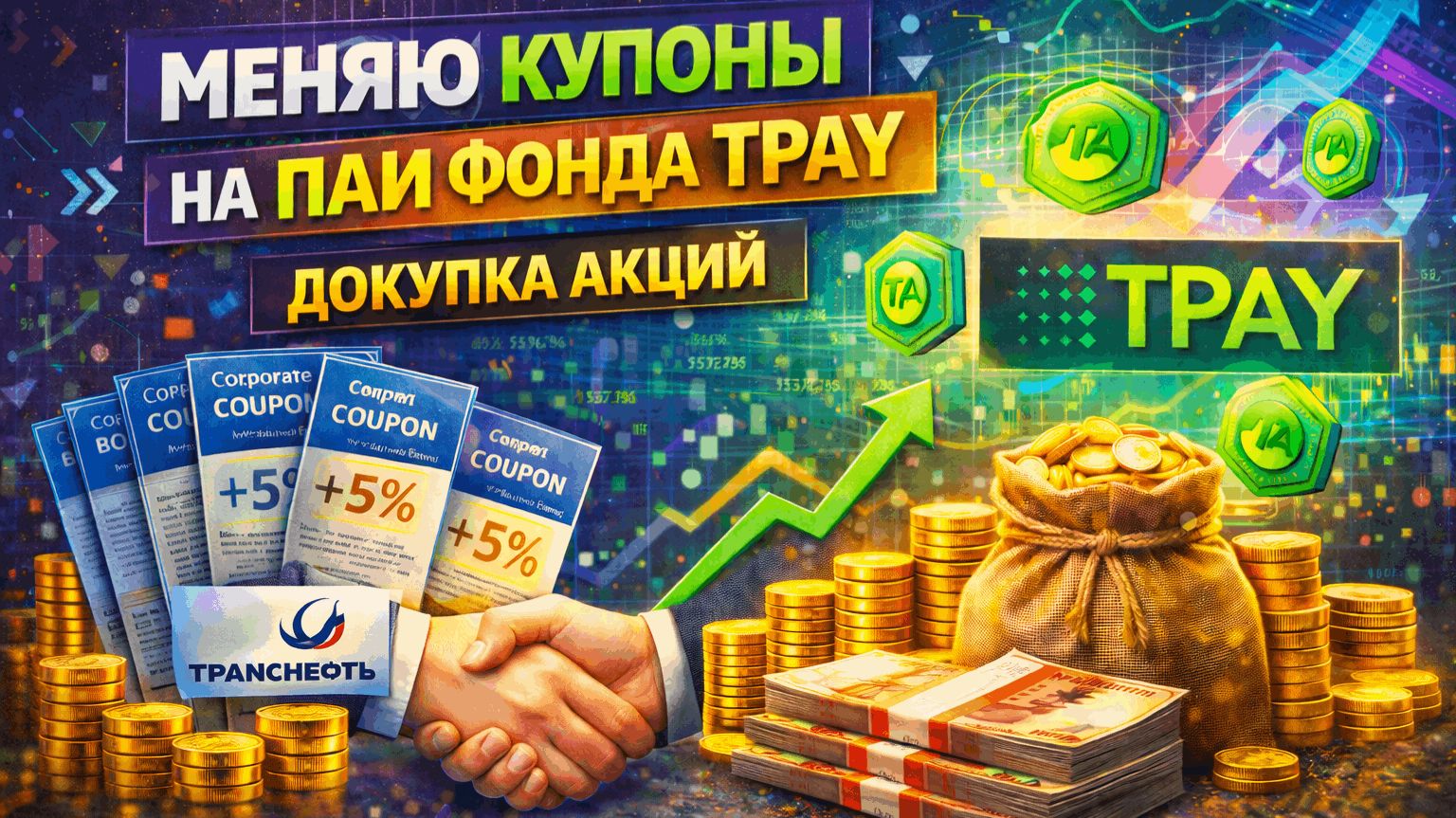 Меняю купоны на паи фонда TPAY, докупка акций