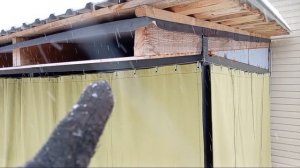 Уличные шторы для беседки из брезента.