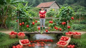 Сбор различных фруктов и продажа их на рынке. Фуонг. Жизнь во Вьетнаме