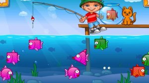 Мальчик 👦 ловит рыбу 🐟 для детей