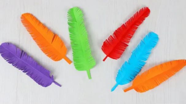 🍀DIY ЗА 1 МИНУТУ Как сделать ПЕРО ИЗ БУМАГИ🍀 Легкие поделки самоделки своими руками