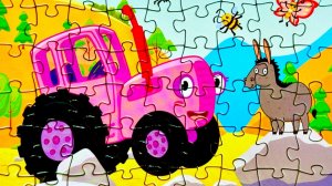 Синий трактор пазл | видео для детей | Мультики с игрушками | Машинки | Ми-ми-мишки Кеша тучка