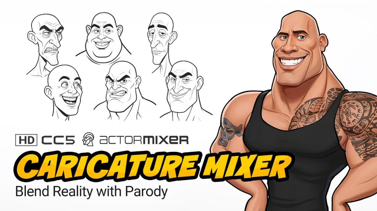 Caricature MIXER в Character Creator 5: создавайте карикатурных персонажей за считанные минуты!