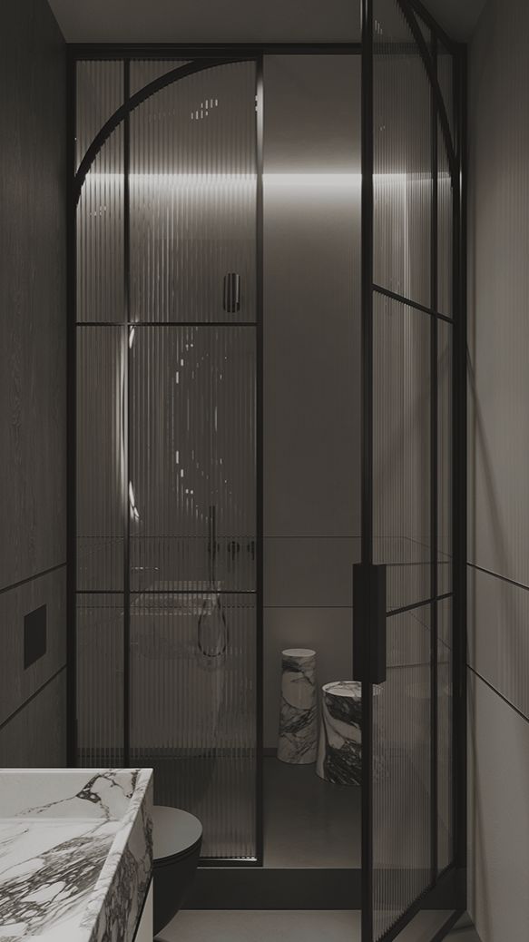 Современная душевая в лаконичном стиле #дизайнпроект #душ #визуализацияинтерьер #дизайнСПб #люксорта