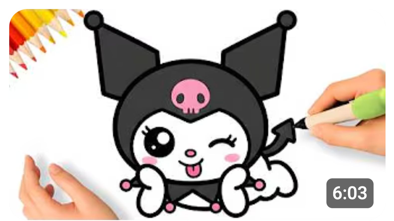 КАК ПРОСТО НАРИСОВАТЬ ПОДМИГИВАЮЩУЮ КУРОМИ 🖤🎀