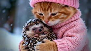 Рыжик спас замерзающего ежика ❄️🦔  Нежная зимняя история