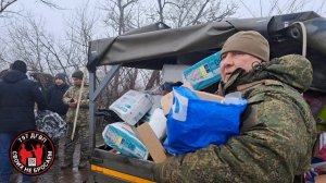 Выгрузка гуманитарного груза в ДНР. Доставка для бойцов от 797 ДГВП и Шторма