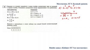 ЕГЭ. Математика. Базовый уровень. Задание 18. Каждому из четырёх неравенств в левом столбце