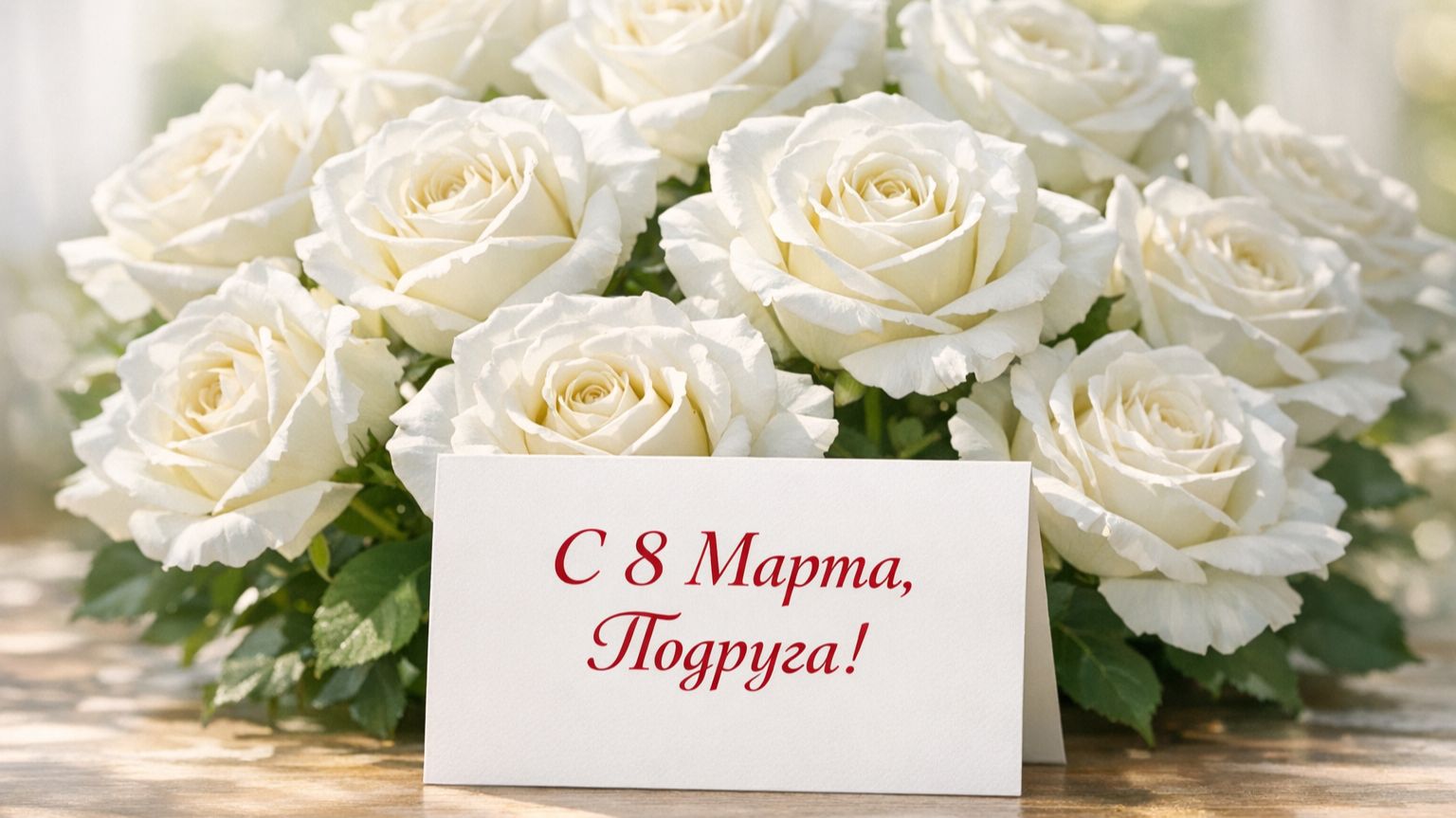 С 8 марта, подруга!(Лепестки Роз)