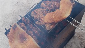 ЧТО МОЖЕТ БЫТЬ ЛУЧШЕ ЧЕМ ЖАРЕНОЕ МЯСО НА УГЛЯХ ЗИМОЙ